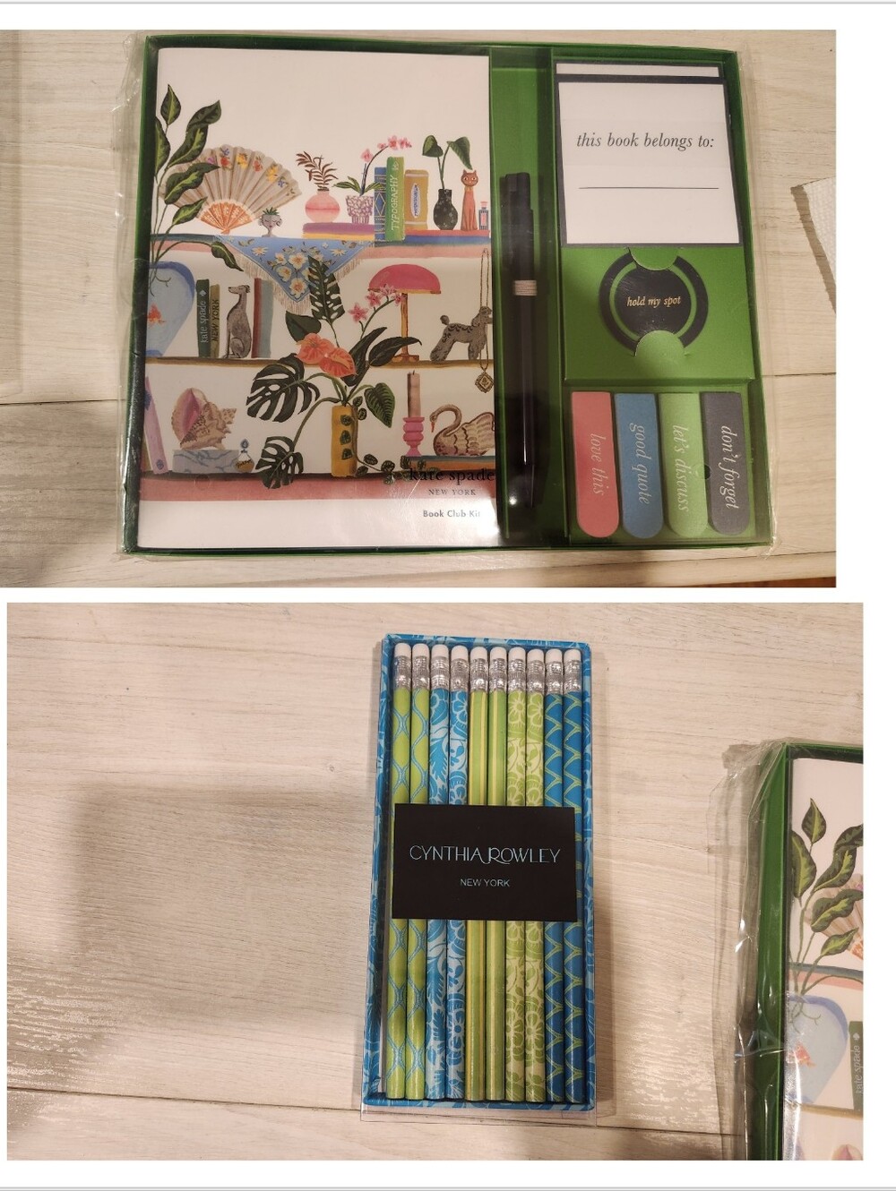 Set of 2 Items - Kate Spade Stationary Set + Cynthia Rowley Pencils NEW